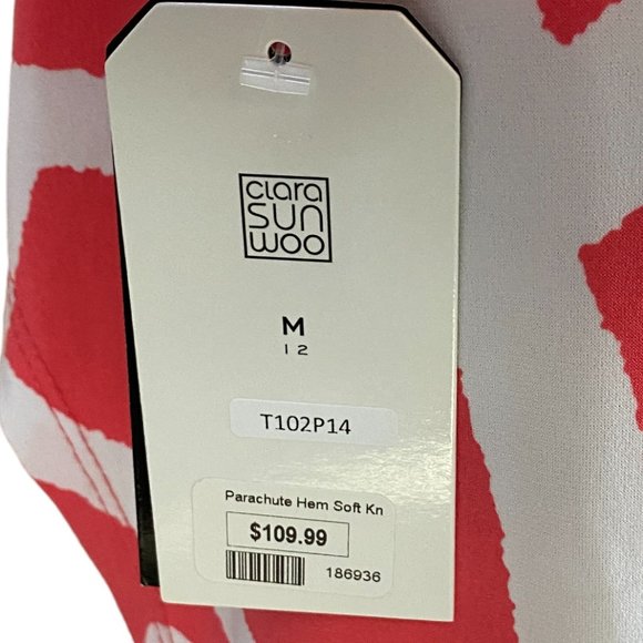 NWT Clara Sun Woo Abstract Stripes + Dots Tunic Parachute Hem Resortwear Top-M - Picture 10 of 14